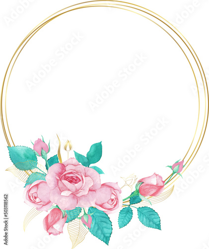 Fototapeta Naklejka Na Ścianę i Meble -  Pink rose frame