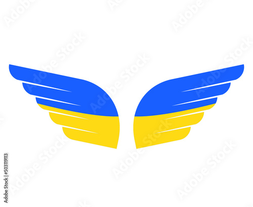 Ukraine Emblem Flag Wings Symbol National Europe Abstract Vector illustration Design