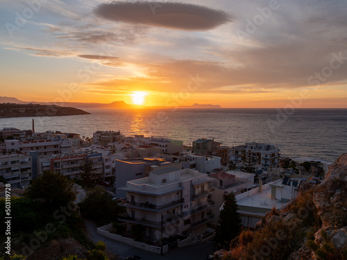 Sunset near sea on Crete