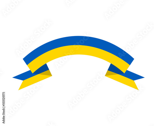 Ukraine Emblem Ribbon Flag National Europe Symbol Abstract Vector illustration Design