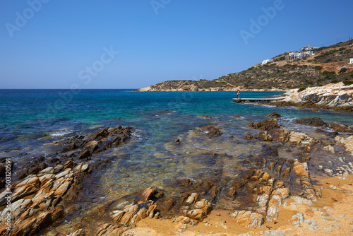 Rocky beach in Anteparos Island, Cyclades, Greece