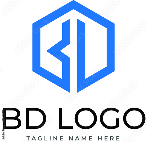 Letter B D logo design 