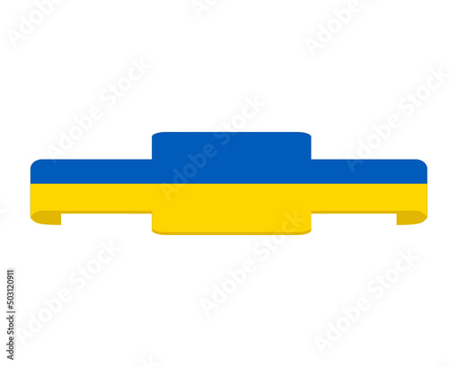 Ukraine Flag Ribbon Symbol Emblem National Europe Abstract Vector illustration Design
