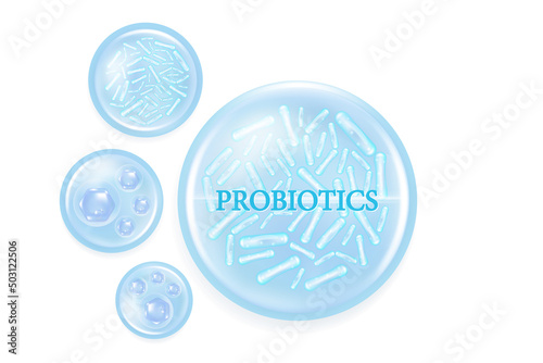 Probiotics and Hyaluronic acid skin solutions ad, blue vitamins serum drop with cosmetic advertising background ready to use, illustration vector.
