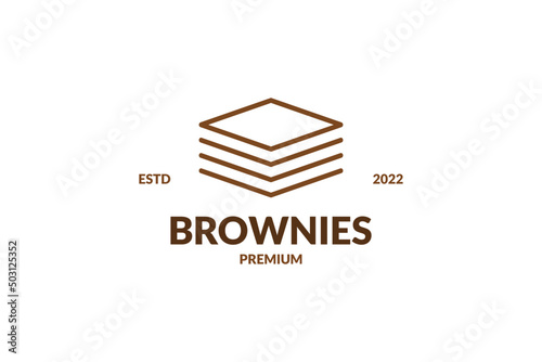 Flat brownies food icon logo design vector template