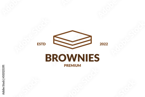 Flat brownies food icon logo design vector template
