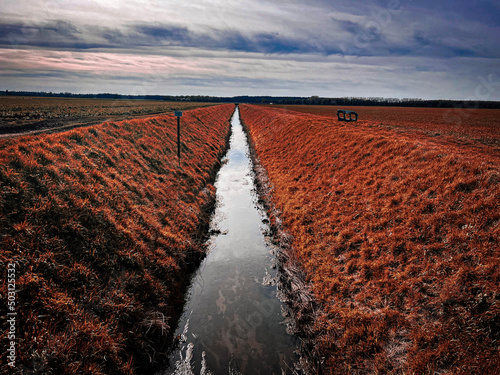 River running passed fields