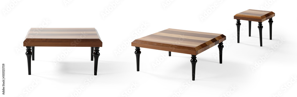 neoclassic coffee table isolated on white background .wooden . different angle neoclassic coffee table isolated on white background .wooden . different angle