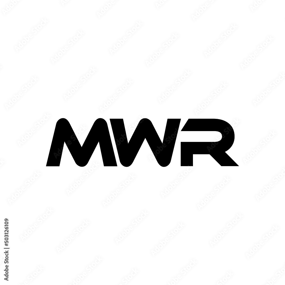 MWR letter logo design with white background in illustrator, vector logo modern alphabet font overlap style. calligraphy designs for logo, Poster, Invitation, etc.