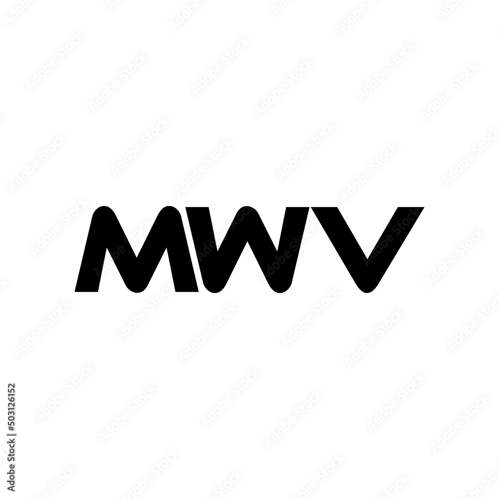 MWV letter logo design with white background in illustrator, vector logo modern alphabet font overlap style. calligraphy designs for logo, Poster, Invitation, etc.