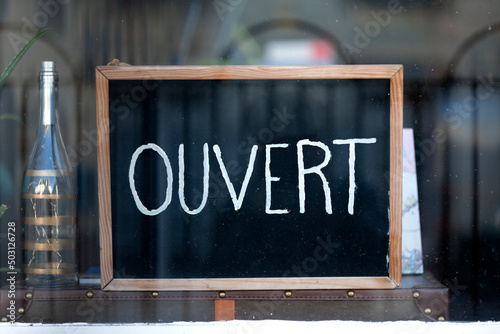 French open sign - Blackboard photo