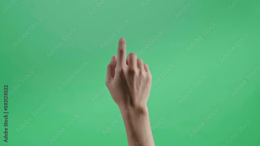 One Click One Finger On Green Screen Background

