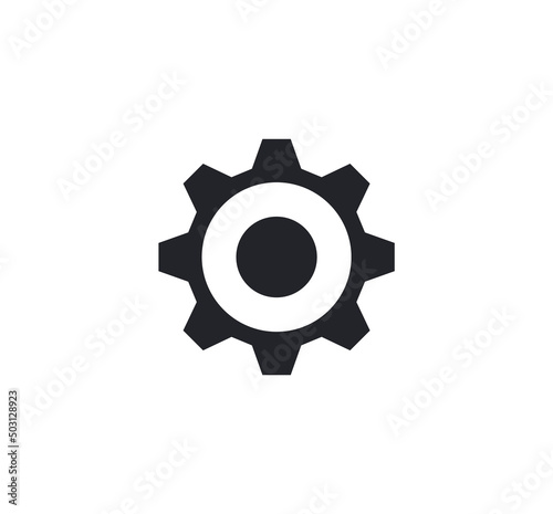 Black gear icon. Symbol of rational cooperation