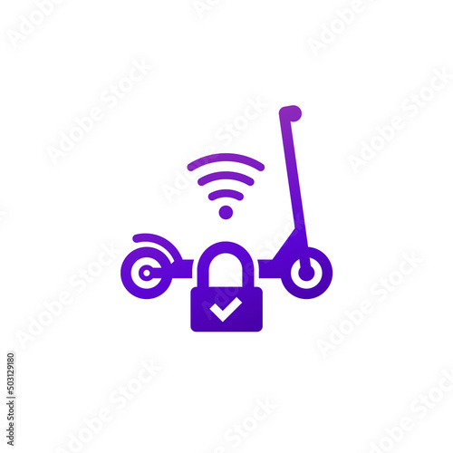 smart lock for a kick scooter icon
