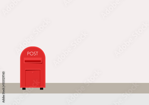 Red mail box post illustration isolated. Red mail box and White Letter. Love letter vector.