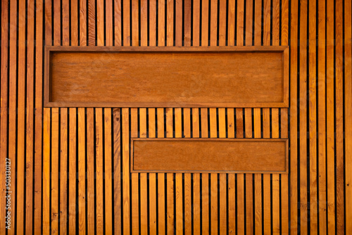Empty bookshelf on wood wall