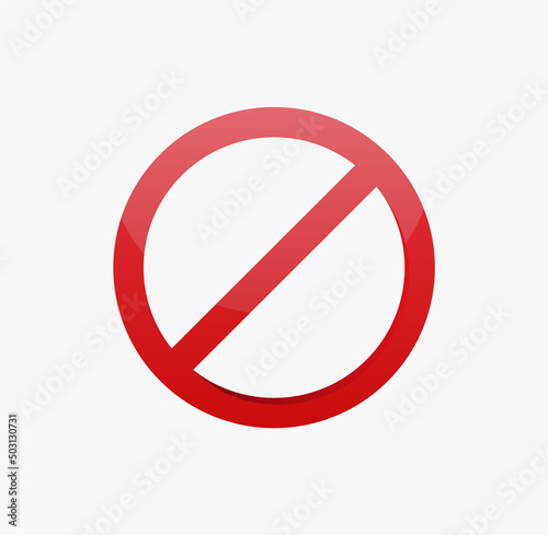 Prohibition circle with crossed line
