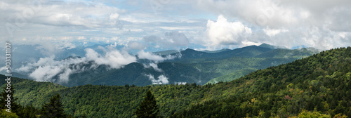 Foggy Morning in the Valleys of the Appalachian Mountains View from The Blue Ridge Parkway