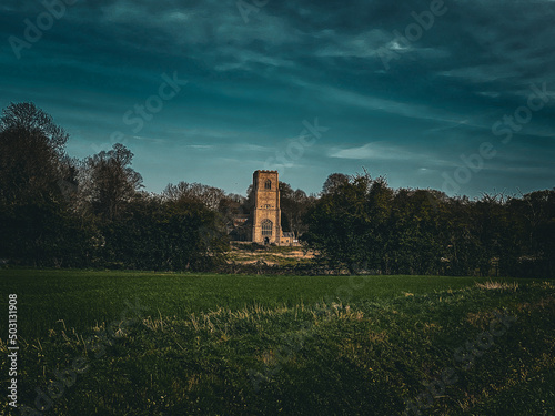 Church through the trees