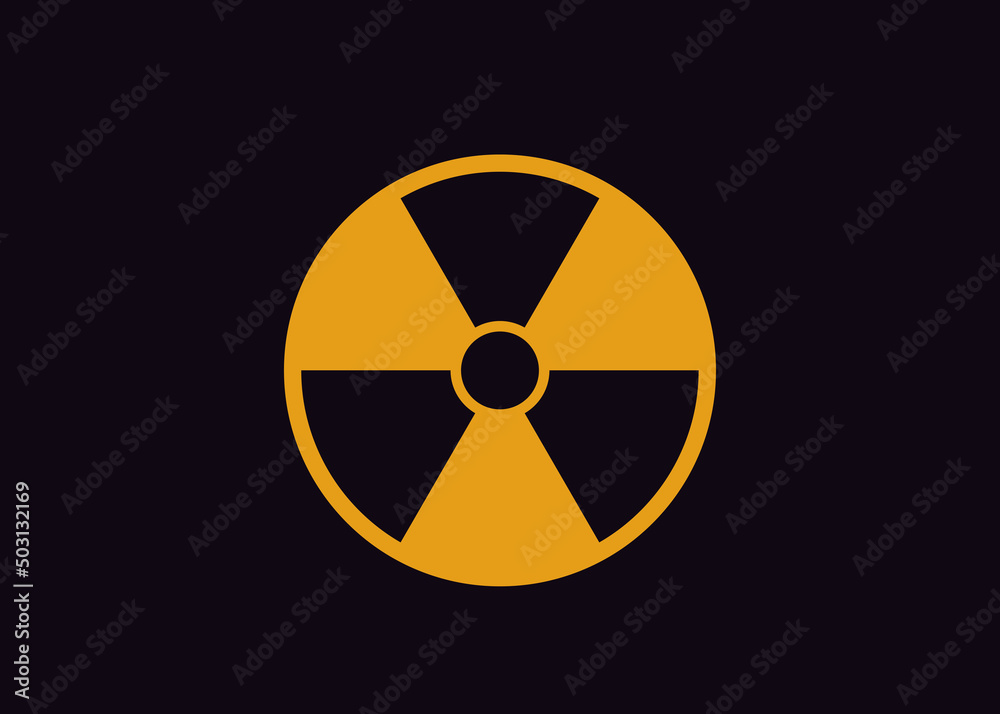 Nuclear danger symbol on black surface Nuclear danger symbol on black surface