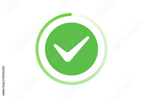 Checkmark green loading complete