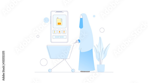 Flat illustration of online shopping