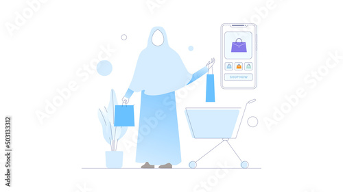 Flat illustration of online shopping