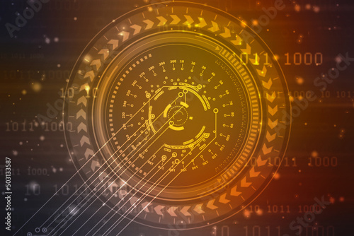 Binary Code Background, Digital Abstract technology background, flowing number one and zero text in binary code format in technology background. Internet Big data Concept