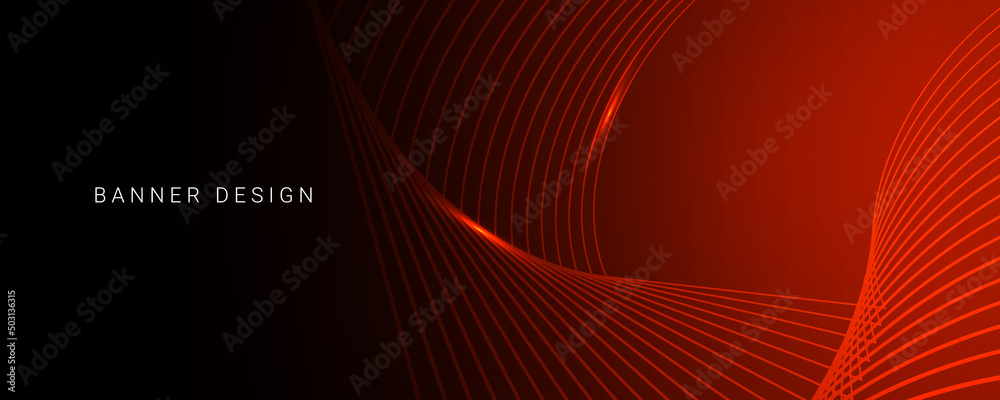 Abstract circular geometric element vector banner template