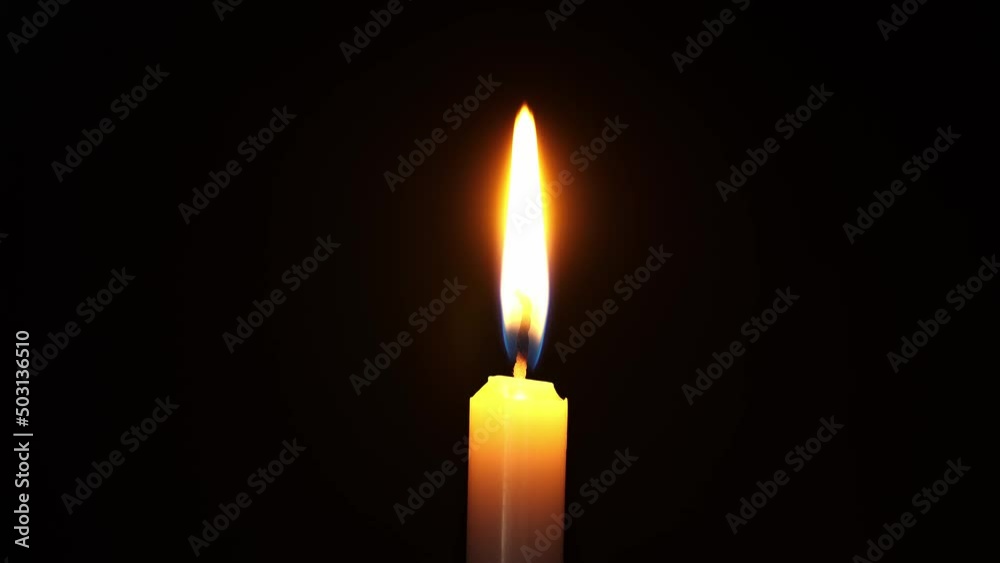 Candle Burning, Isolated Candle Burning With Dark Background
