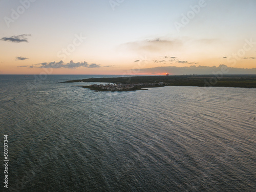Sunset in pier of San Pedro from Macoris, Dominican Republic photo