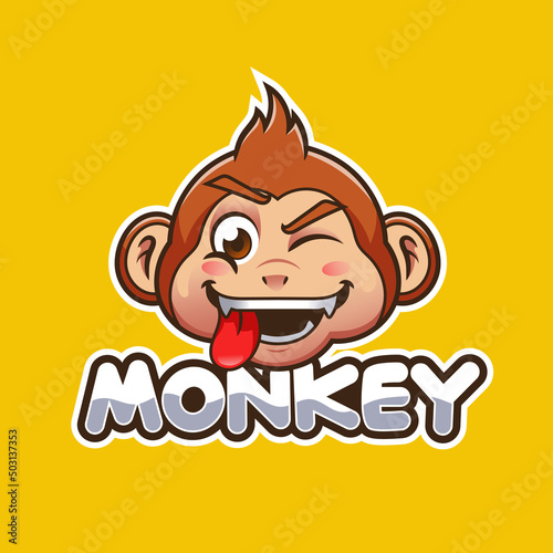 illustration vector graphic of monkey cartoon mascot