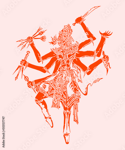 Goddess Kali also known as Dakshina - the Master of death in Hinduism