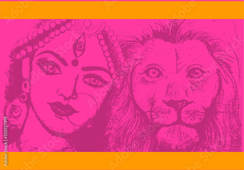 Goddess Durga also known as Shakti or Devi - the protective mother of the universe in Hinduism