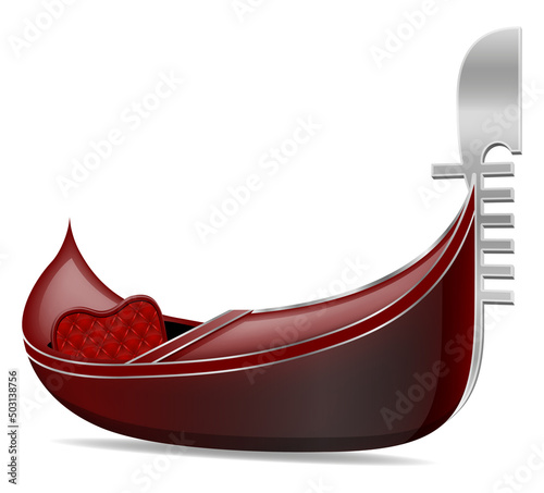 gondola traditional italian boat in venice vector illustration