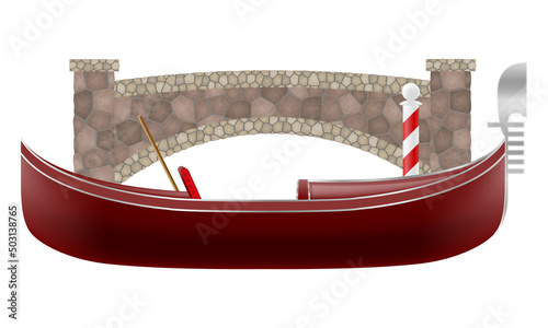 gondola traditional italian boat in venice vector illustration