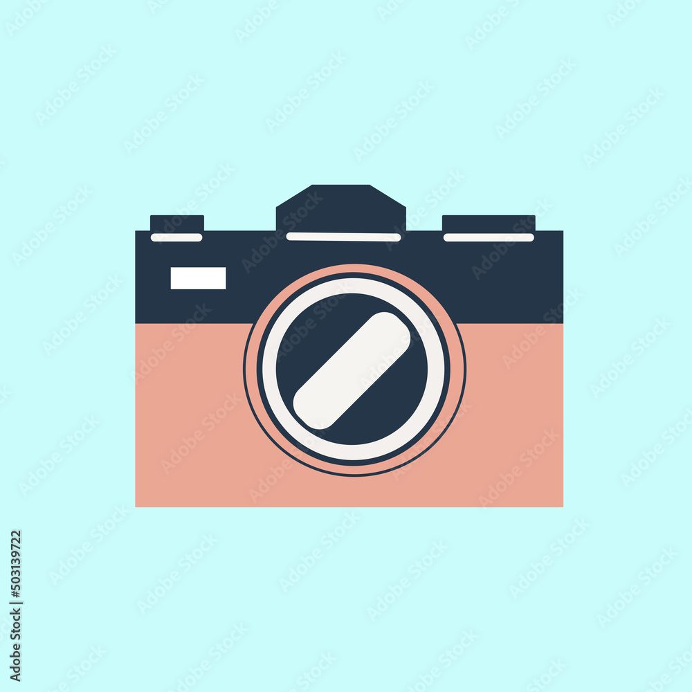 digital camera drawn in logo style for your project