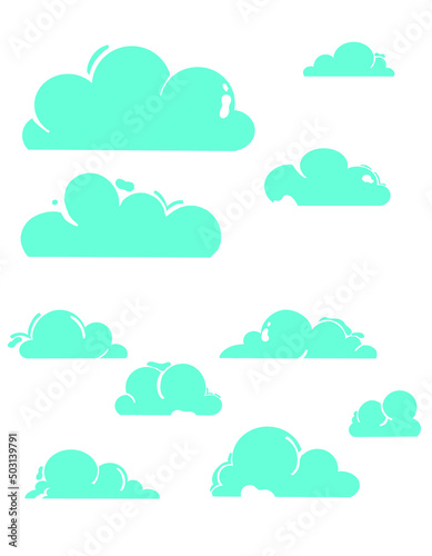 this illustration outlines clouds of different shapes and sizes