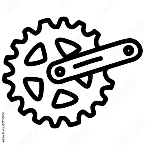 handdrawn crankset icon