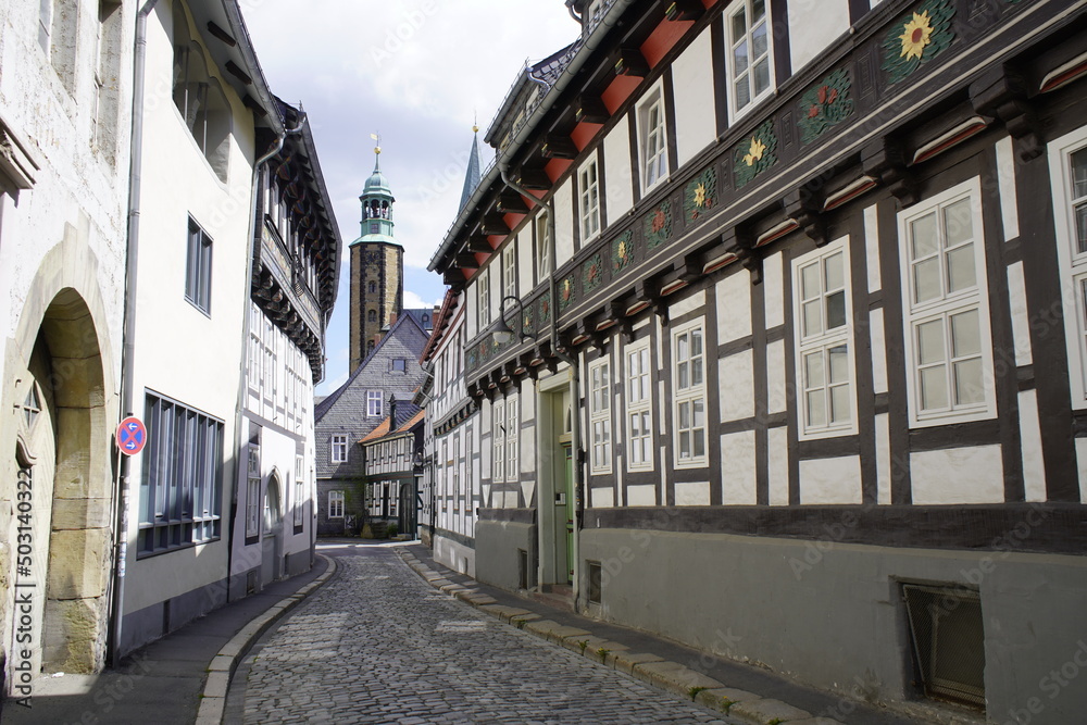 Historic buildings from the Middle Ages in Goslar, Germany.