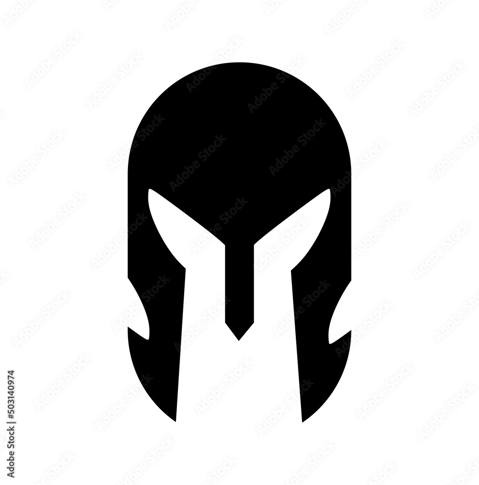 Spartan helmet silhouette illustration vector for war, icon, logo, kingdom theme Spartan helmet silhouette illustration vector for war, icon, logo, kingdom theme