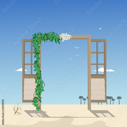 Wedding arch. Decor. Vector wedding decoration. wedding door design