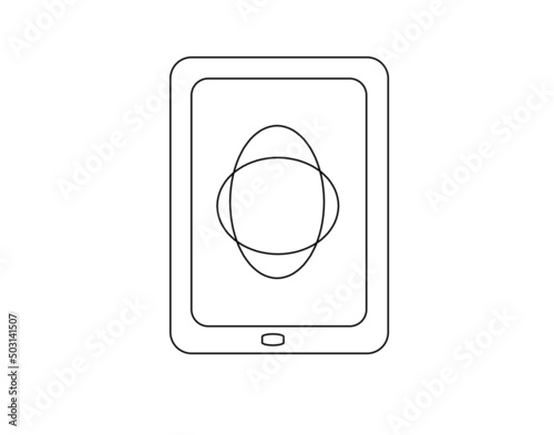 eggs show on the smart phone display with white background.