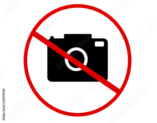 no photography sign with white background.