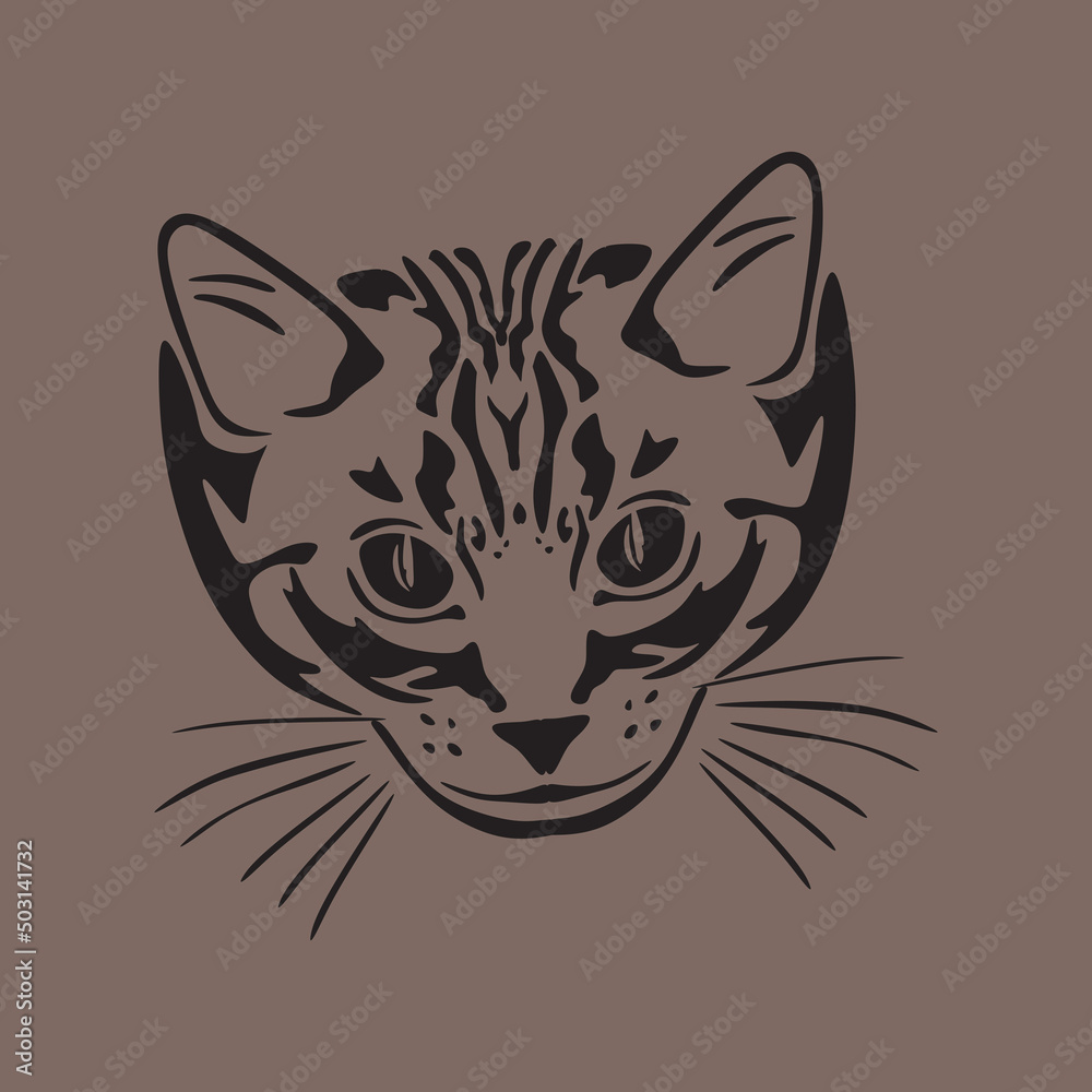 kitten logo silhouette of funny small cat head vector illustrations kitten logo silhouette of funny small cat head vector illustrations