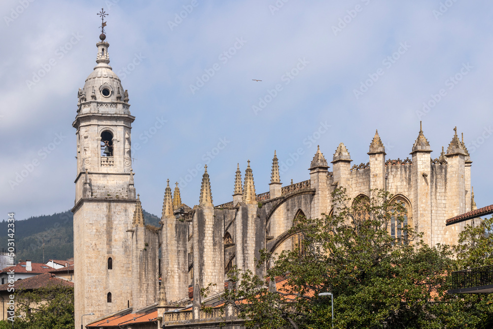 medieval church in the vizcaino town of lekeitio