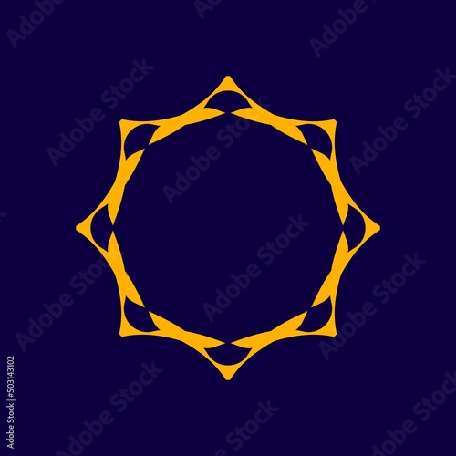 Star-shaped circle ornaments, single abstract patterns, ribbons, rings, logos, icons, etc