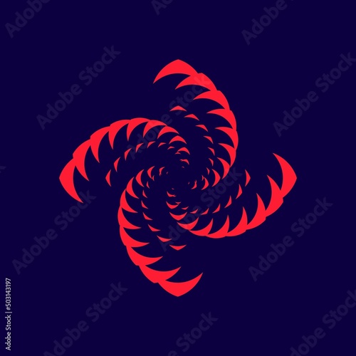 Abstract pinwheel ornaments. single patterns, decorative designs, logos, icons, fireworks, etc.