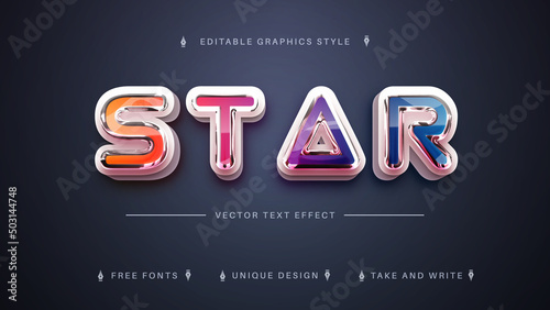 Star Rainbow - Editable Text Effect, Font Style