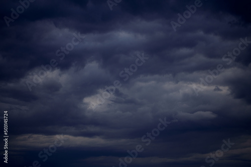 Dark Blue Clouds Before Storm photo